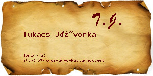 Tukacs Jávorka névjegykártya